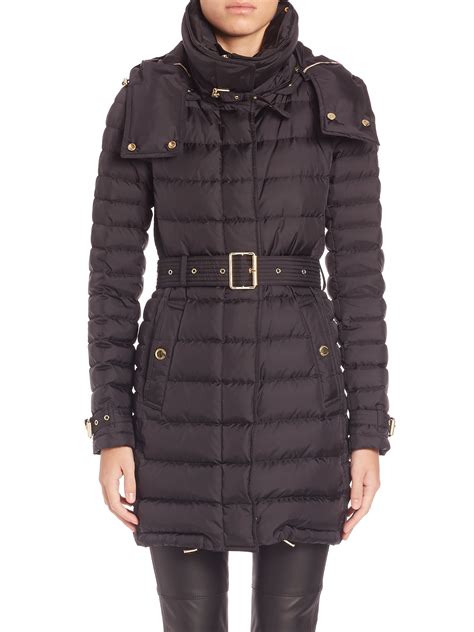 burberry puffer jacket|Belted Puffer Jacket in Black .